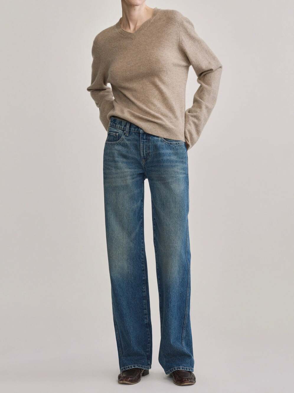 DL 1961 Drue Straight Low Rise Straight Leg Jeans Tinted Dark 32